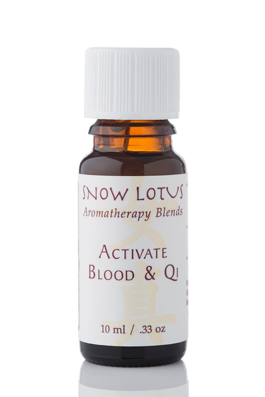 Snow Lotus Activate Blood & Qi – CM Essentials Blend in an amber glass bottle