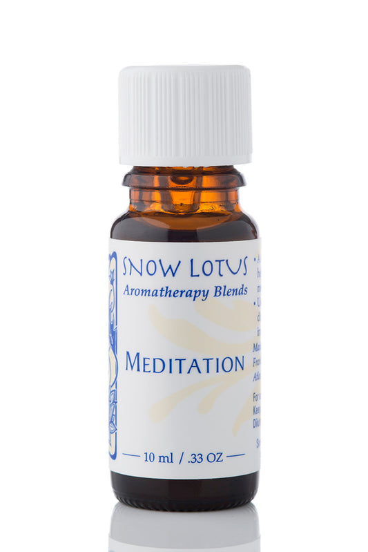 Snow Lotus Meditation - Esthetic Essential Oil Blend in an amber glass bottle