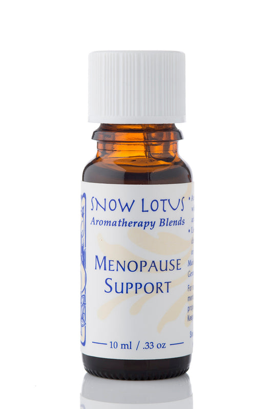 Snow Lotus Menopause Support - Therapeutic Essential Oil Blend in an amber glass bottle