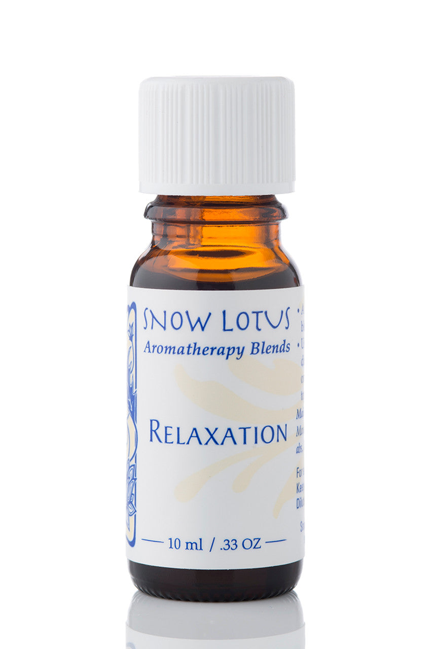 Snow Lotus Relaxation - Esthetic Essential Oil Blend in an amber glass bottle
