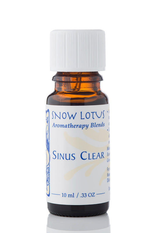 Snow Lotus Sinus Clear - Therapeutic Essential Oil Blend in an amber glass bottle