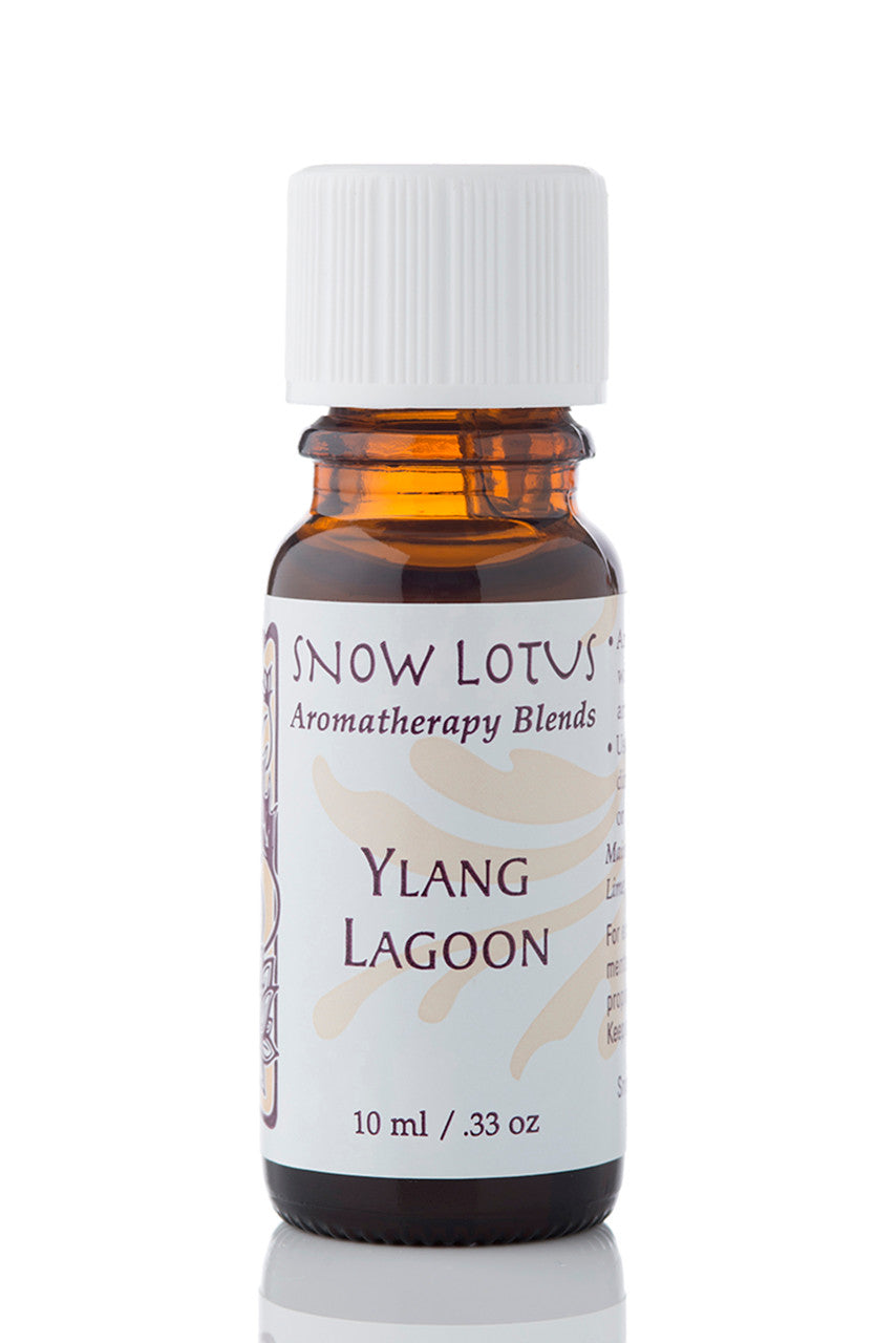 Snow Lotus Ylang Lagoon - Esthetic Essential Oil Blend in an amber glass bottle