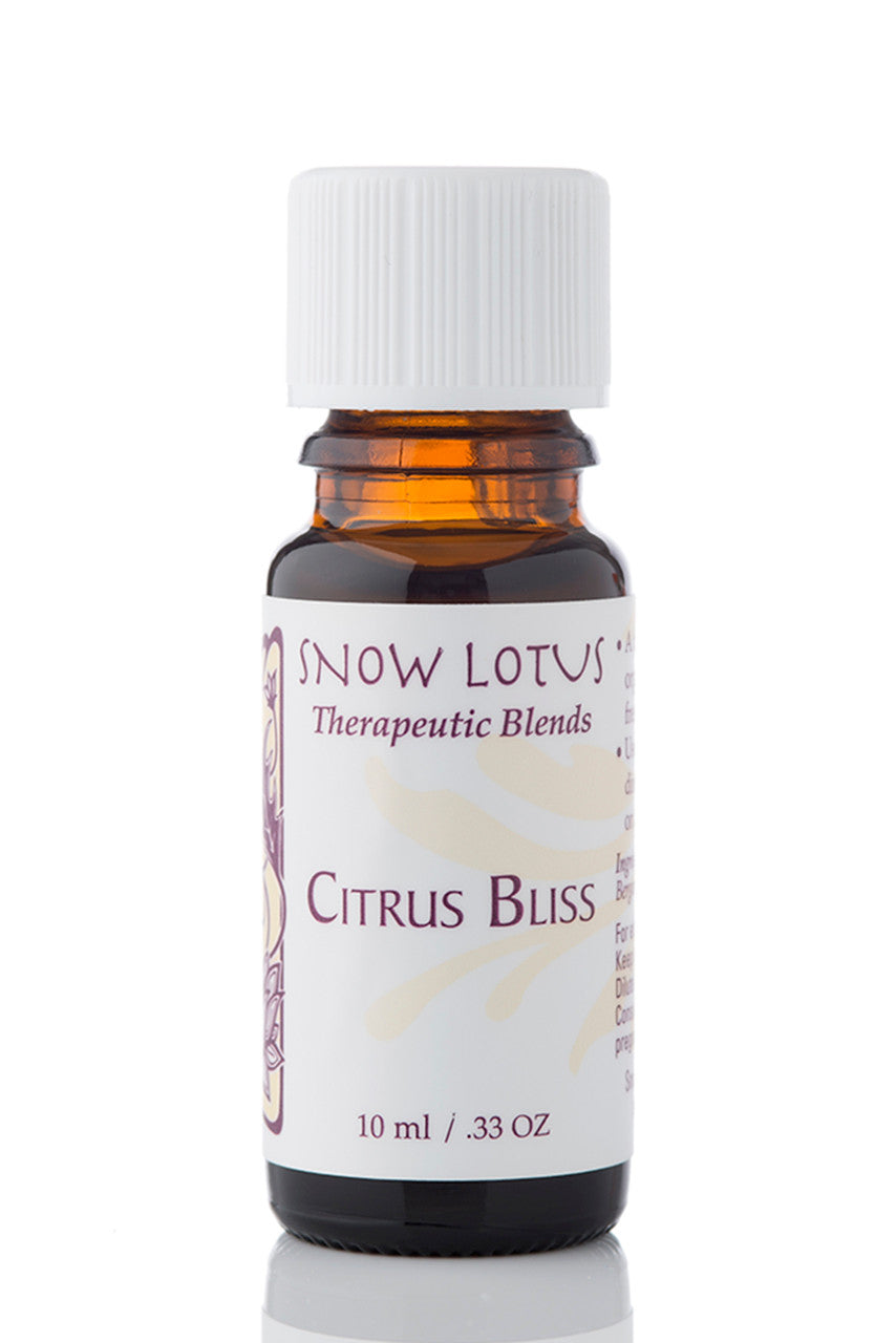Snow Lotus Citrus Bliss - Esthetic Essential Oil Blend in an amber glass bottle