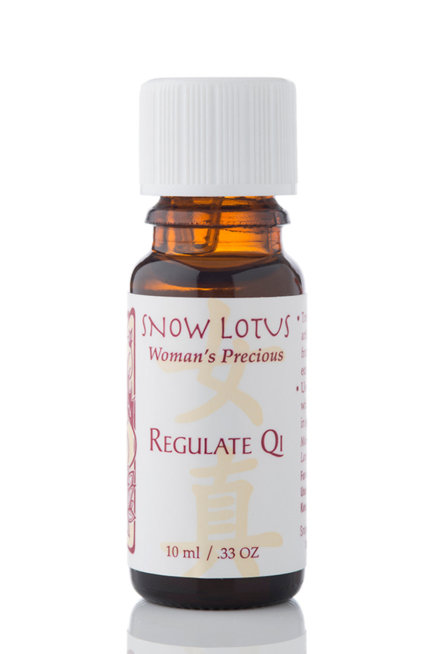 Snow Lotus Regulate Qi – CM Essentials Blend in an amber glass bottle