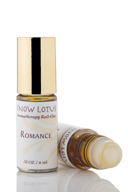 Snow Lotus Romance - Esthetic Roll On in a roll-on bottle with a metallic cap